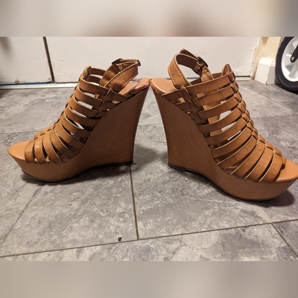 Brown Wedge Sandals - Picture 9 of 12